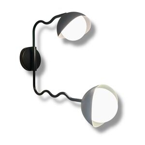 Sarah Sherman Samuel Kukka Adjustable Sconce In Black by Lulu and Georgia